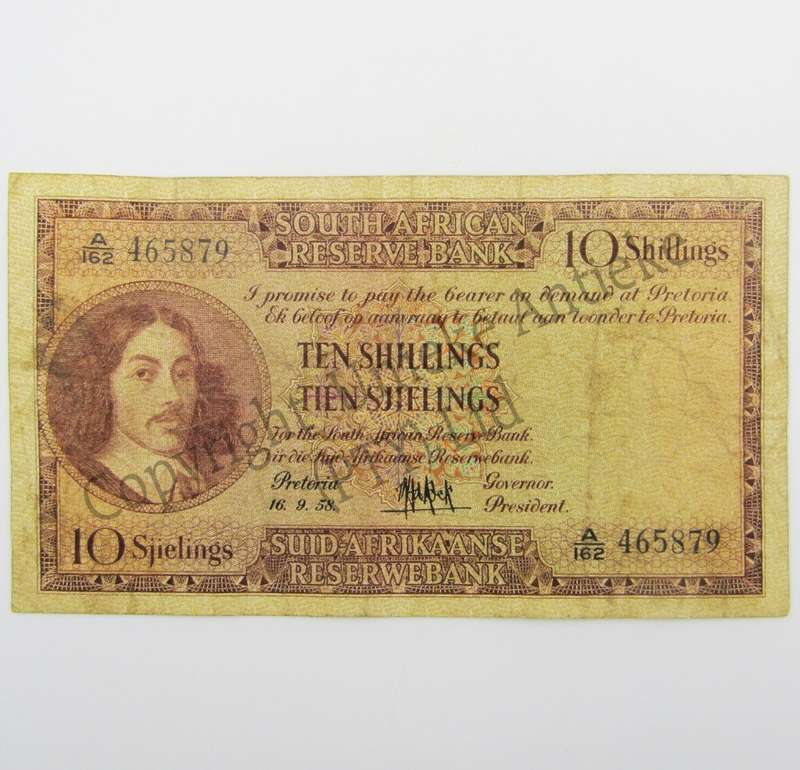 MH de Kock Ten Shillings 1958 - E/A - A162 - aVF