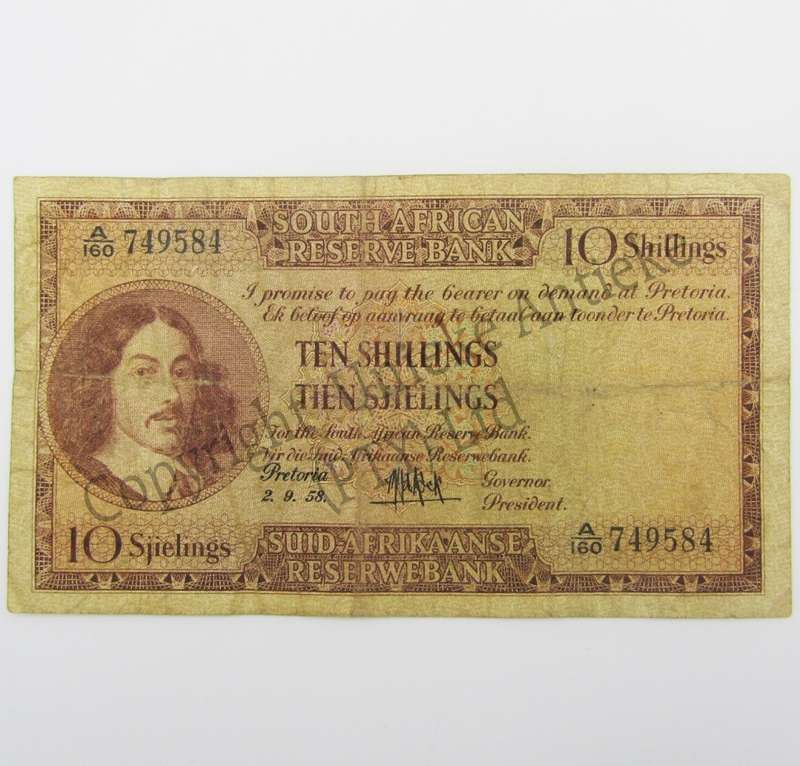 MH de Kock Ten Shillings 1958 - E/A - A160 - aVF