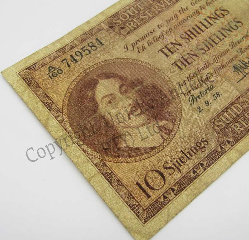 MH de Kock Ten Shillings 1958 - E/A - A160 - aVF