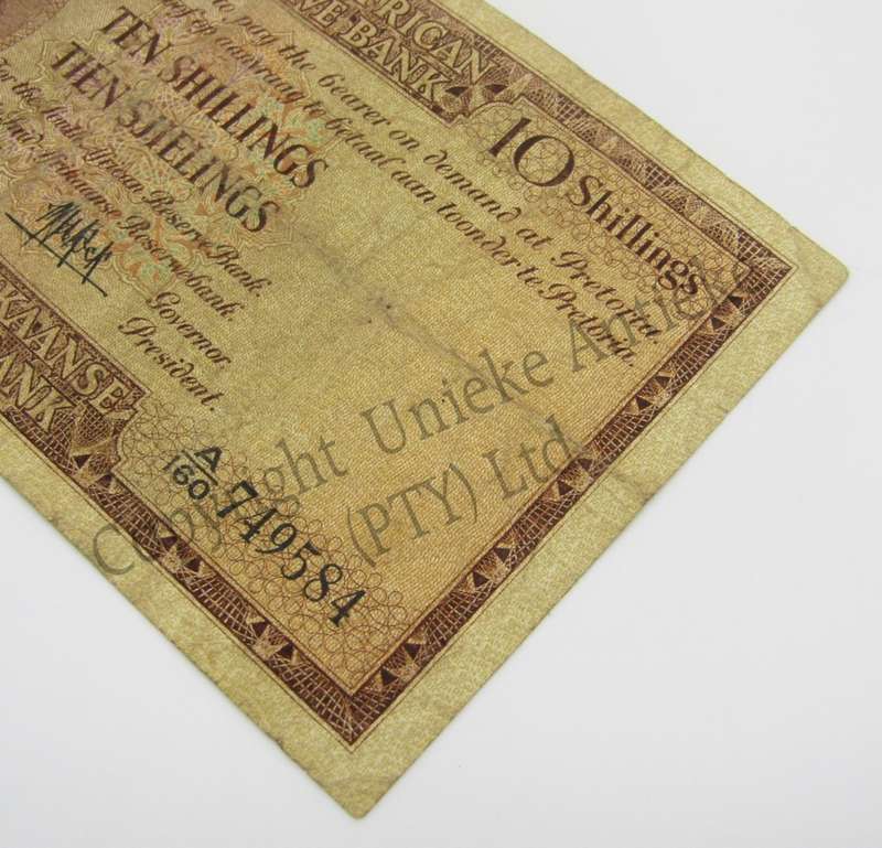 MH de Kock Ten Shillings 1958 - E/A - A160 - aVF