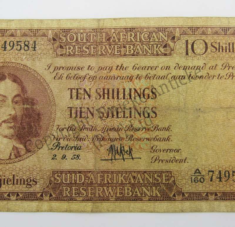 MH de Kock Ten Shillings 1958 - E/A - A160 - aVF