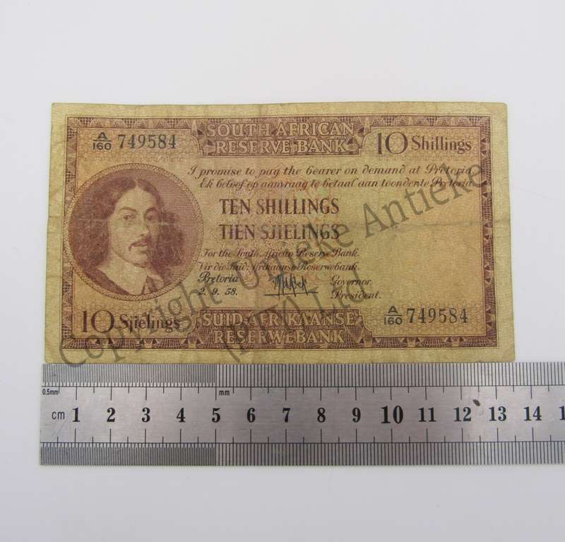 MH de Kock Ten Shillings 1958 - E/A - A160 - aVF