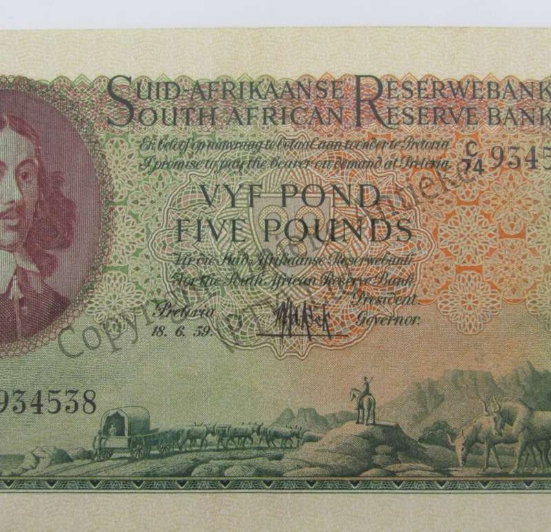 MH de Kock 5 pounds 18-6-59 - C74 - EF