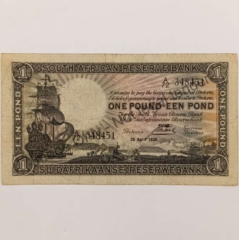 Postmus one pound 20 April 1938 - A72 - EF