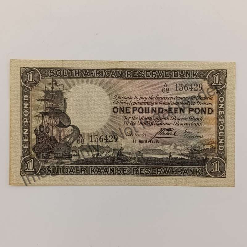 Postmus one pound 11 April 1938 - A68 - EF - middle fold plus few others