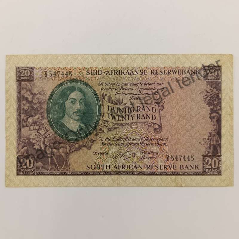 Rissik 1962 Twenty rand banknote D2 VF+