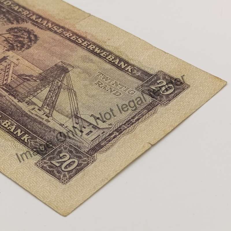 MH de Kock Twenty rand banknote D1 small tears & folds