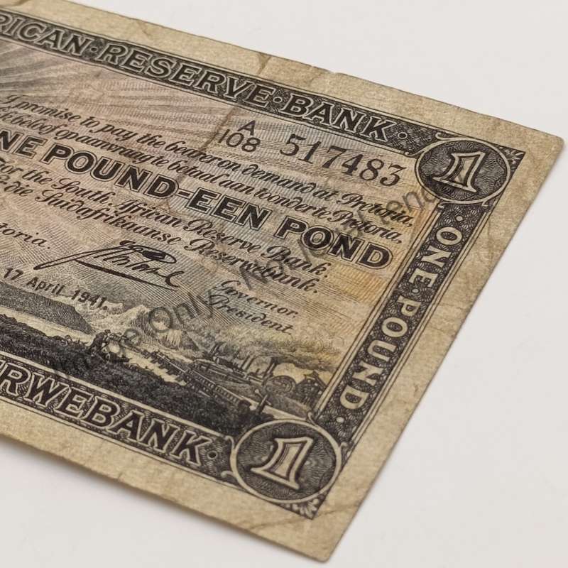 Postmus 17 April 1947 black one pound banknote