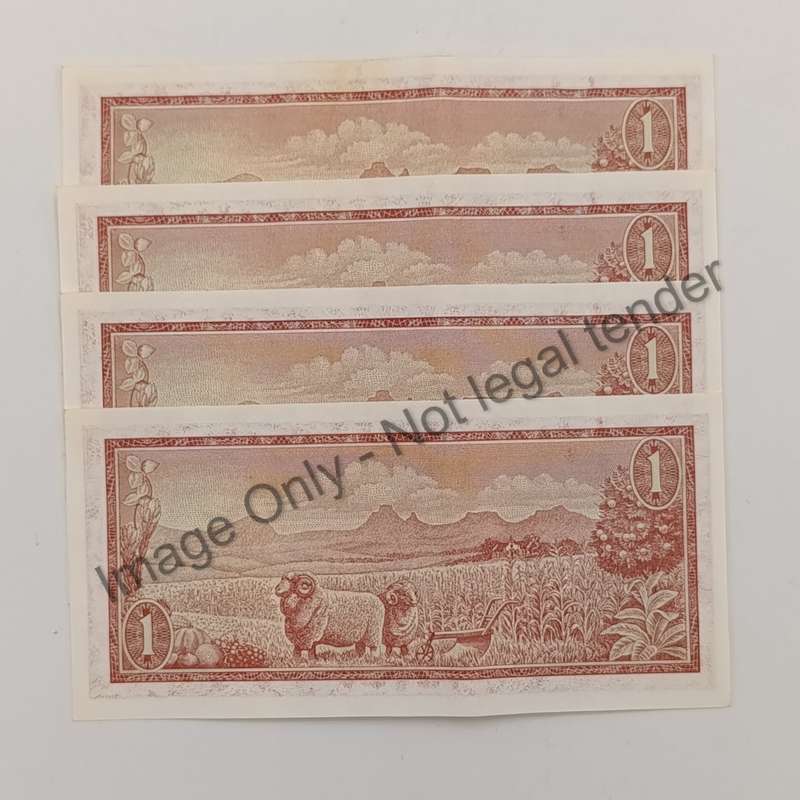 TW de jongh 3rd Issue 1975 lot of 4 banknotes with consecutive numbers