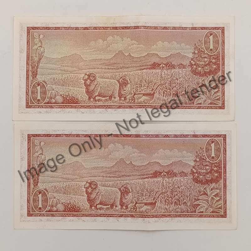 TW de jongh 3rd Issue 1975 lot of 4 banknotes with consecutive numbers
