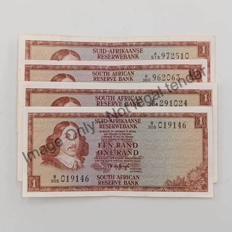 Full set of TW de Jongh - all years R1 notes 1967, 1972, 1973 & 1975 all 3 Issues