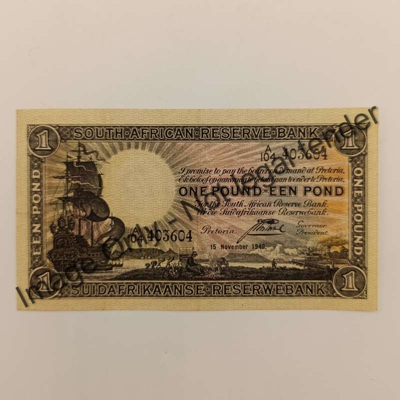 Postmus one pound 15 November 1940 - A104 - AU with a few folds