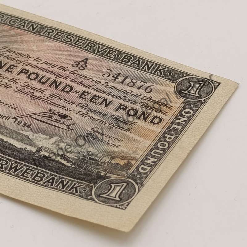 Postmus one pound 2 April 1934 - A38 - EF -  small margin top large margin bottom