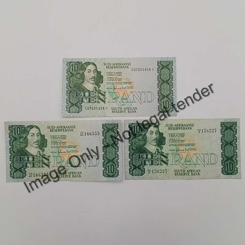 South Africa GPC de Kock 1st, 2nd and 3rd series R10 notes