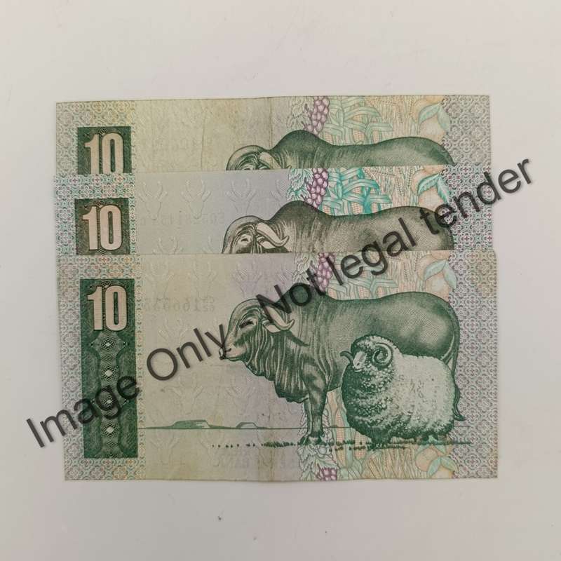 South Africa GPC de Kock 1st, 2nd and 3rd series R10 notes