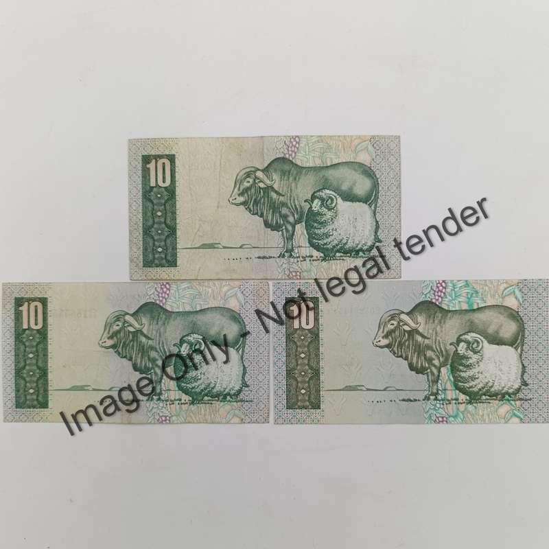 South Africa GPC de Kock 1st, 2nd and 3rd series R10 notes