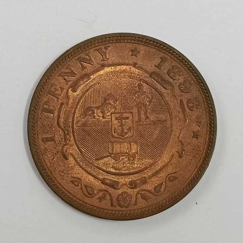 ZAR Paul Kruger 1897 coin set plus 1892 Single Shaft Crown and 1898 Penny - XF to AU condition