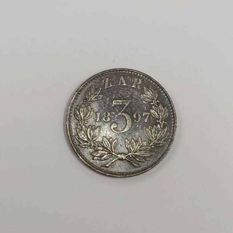 ZAR Paul Kruger 1897 coin set plus 1892 Single Shaft Crown and 1898 Penny - XF to AU condition