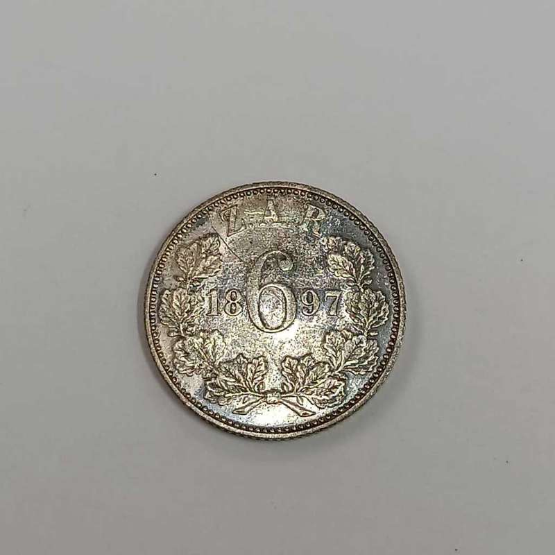 ZAR Paul Kruger 1897 coin set plus 1892 Single Shaft Crown and 1898 Penny - XF to AU condition