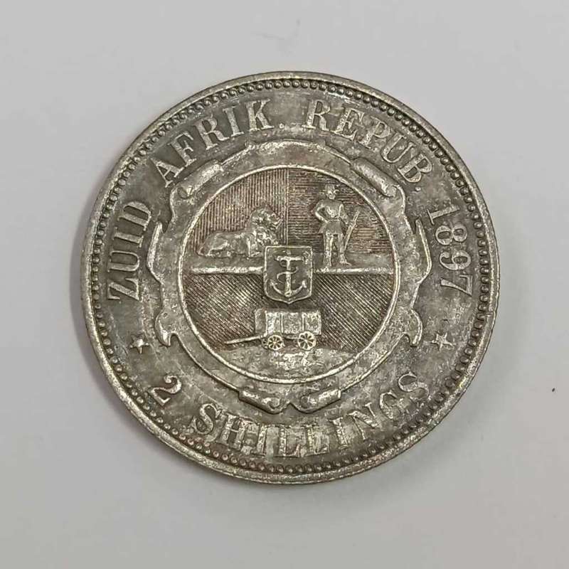 ZAR Paul Kruger 1897 coin set plus 1892 Single Shaft Crown and 1898 Penny - XF to AU condition
