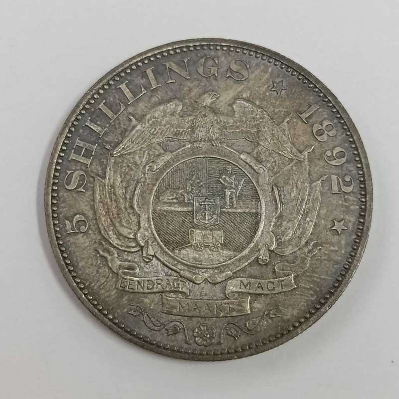 ZAR Paul Kruger 1897 coin set plus 1892 Single Shaft Crown and 1898 Penny - XF to AU condition