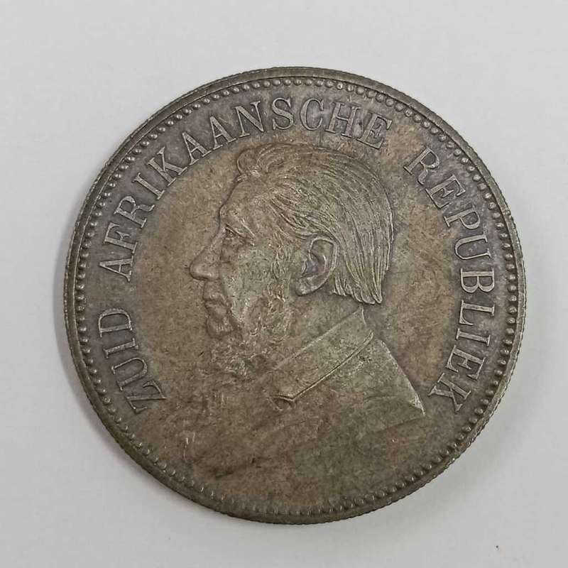 ZAR Paul Kruger 1897 coin set plus 1892 Single Shaft Crown and 1898 Penny - XF to AU condition