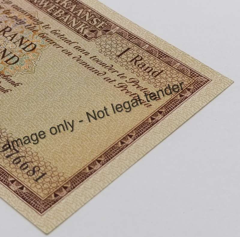 Rissik First Issue R1 banknote - AU+ (2 folds)