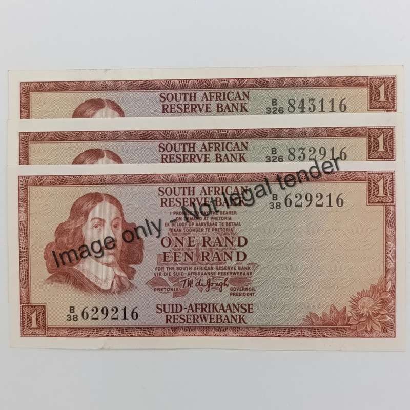 TW de Jongh 2nd Issue R1 banknotes Lot of 3 with numbers ending on 16
