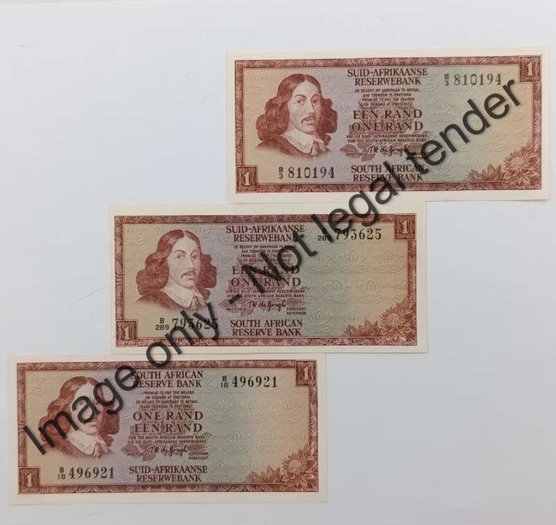 TW de Jongh 2nd Issue lot of 3 uncirculated notes
