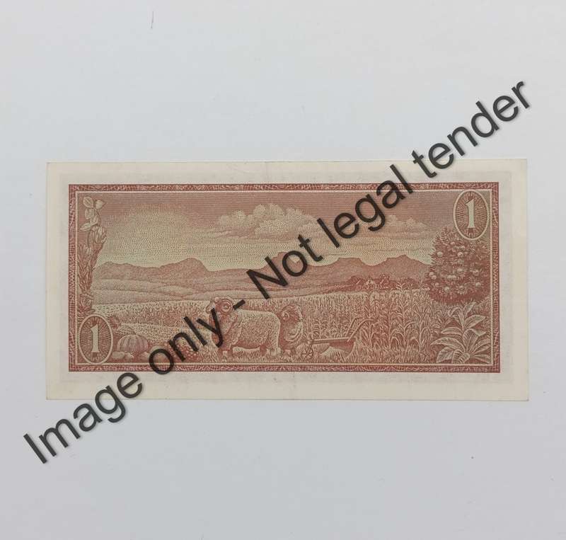 TW de Jongh lot of 4 R1 banknotes from 1967, 1972, 1973, 1975 covering Ist, 2nd, 3rd Issues