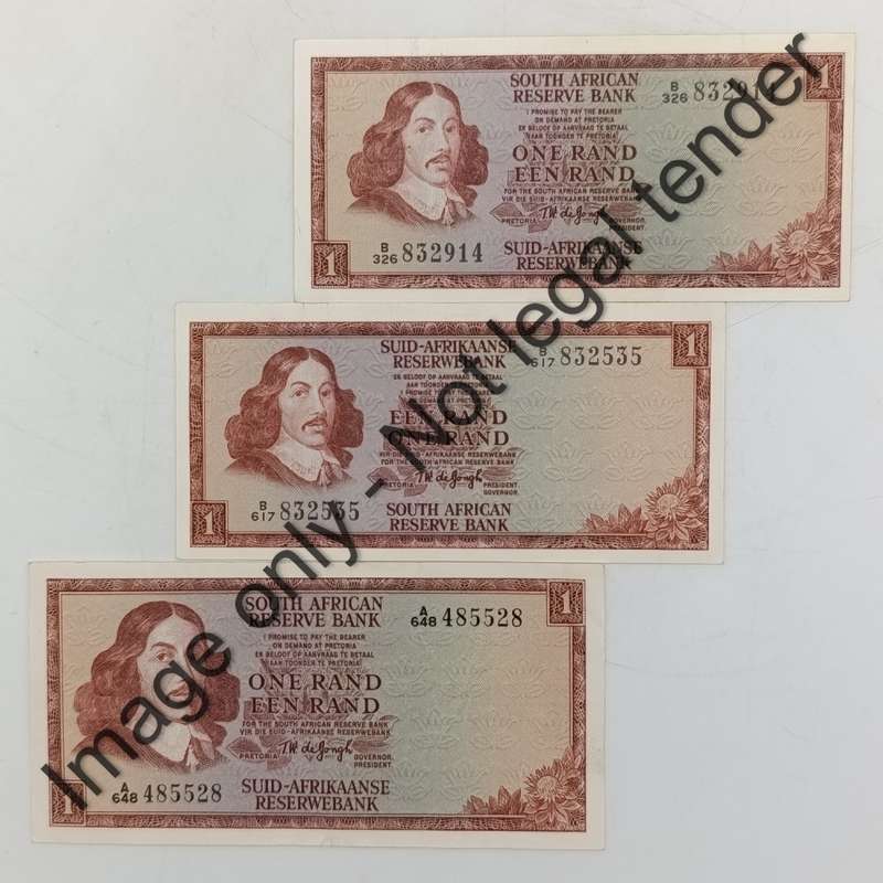 TW de Jongh 1st, 2nd & 3rd Issue R1 banknotes