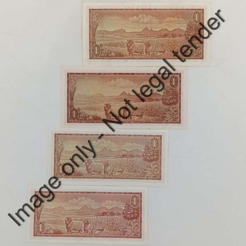 TW de Jongh 1st, 2nd & 3rd Issues R1 banknotes from 1967, 1972, 1973 & 1975