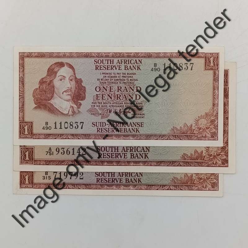 TW de Jongh R1 banknotes from 1st, 2nd & 3rd issues