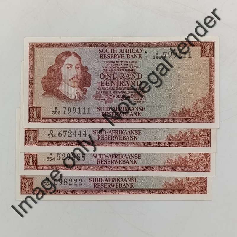 TW de Jongh 3rd Issue R1 banknotes Lot of 4 ending on 111, 222, 444 & 888