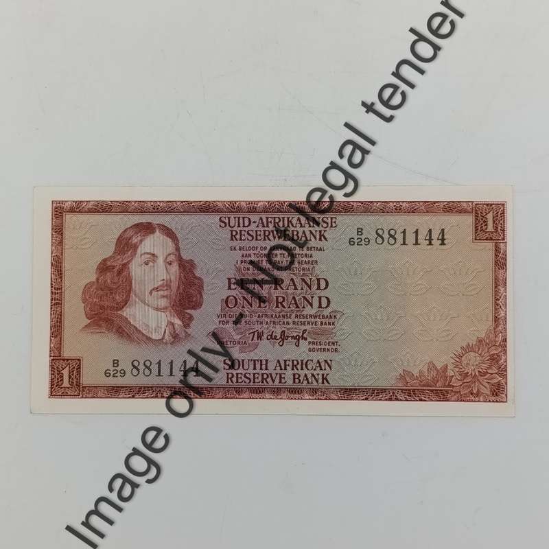 TW de Jongh 3rd Issue R1 banknote with nice number 881144 - cut closer to the right