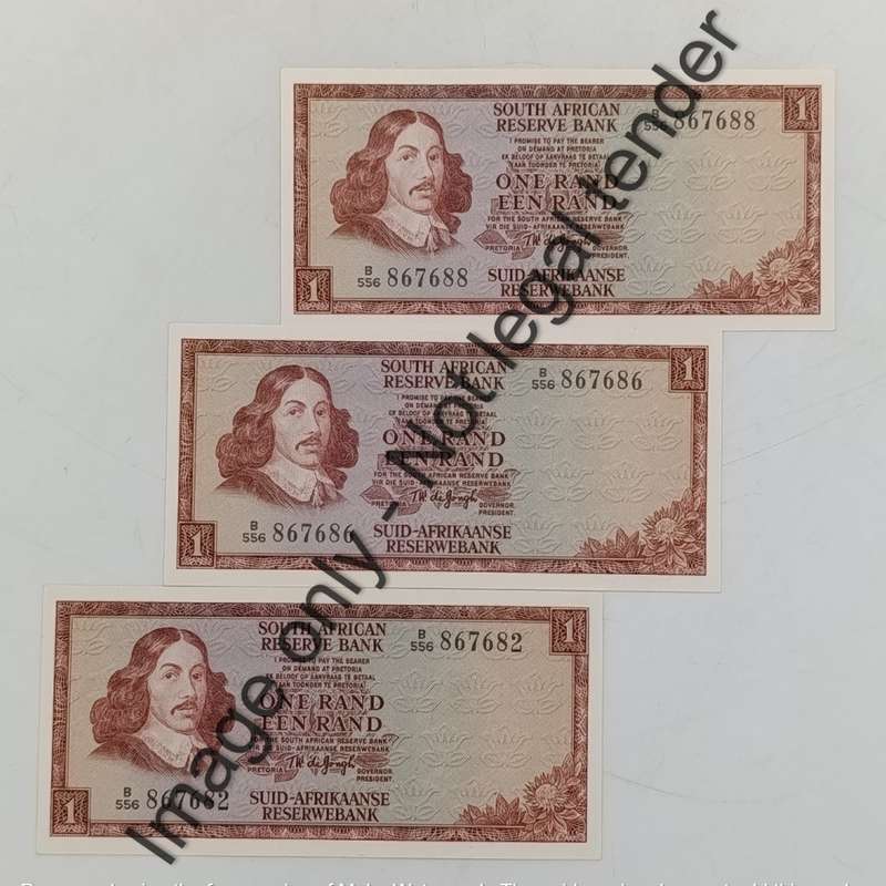 TW de Jongh 3rd Issue lot of 3 banknotes starting with 867 - uncirculated