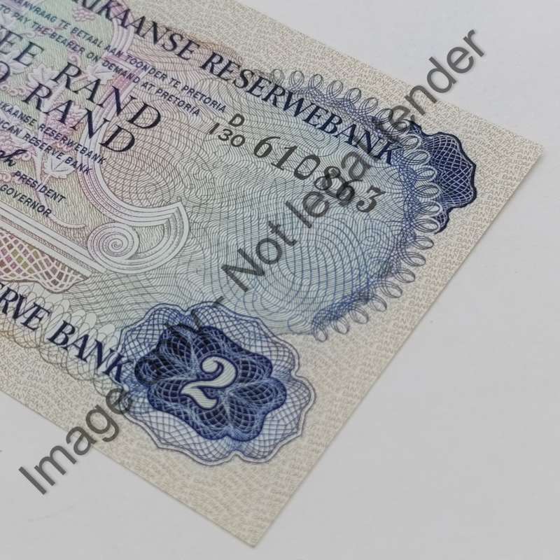 TW de Jongh 2nd issue uncirculated pair of R2 banknotes with consecutive numbers D130
