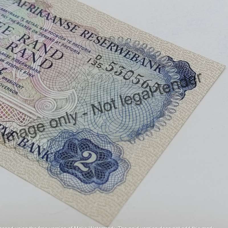 TW de Jongh 3rd issue D135 R2 banknote uncirculated - Van Riebeeck Watermark