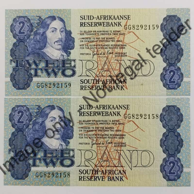 GPC de Kock 3rd issue R2 banknotes - pair with consecutive numbers - uncirculated