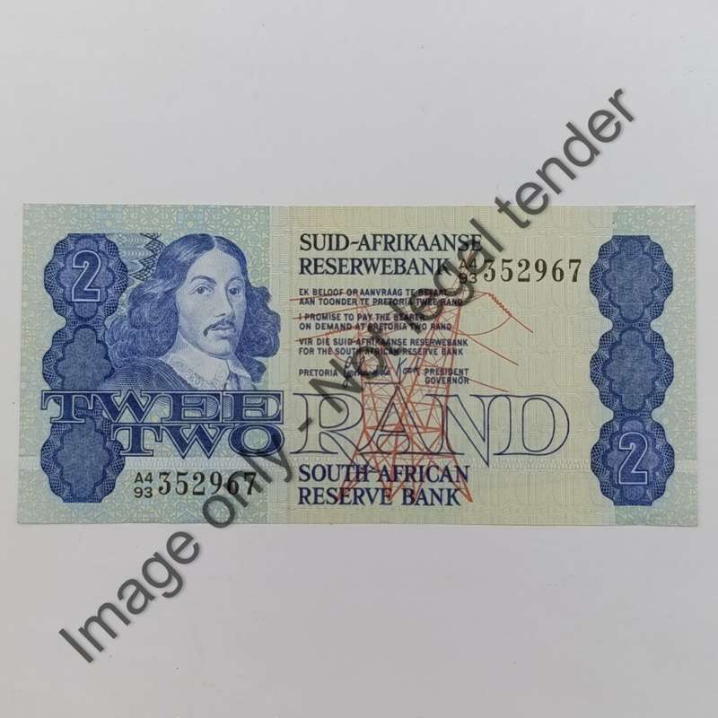GPC de Kock 2nd, issue, Pair of R2 banknotes uncirculated with consecutive numbers A4/93