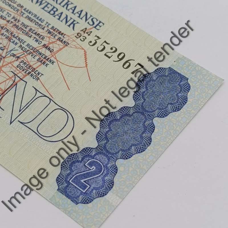 GPC de Kock 2nd, issue, Pair of R2 banknotes uncirculated with consecutive numbers A4/93