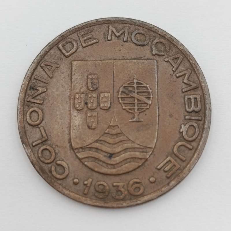 Int Africa Mozambique 1936 bronze 20 centavos XF