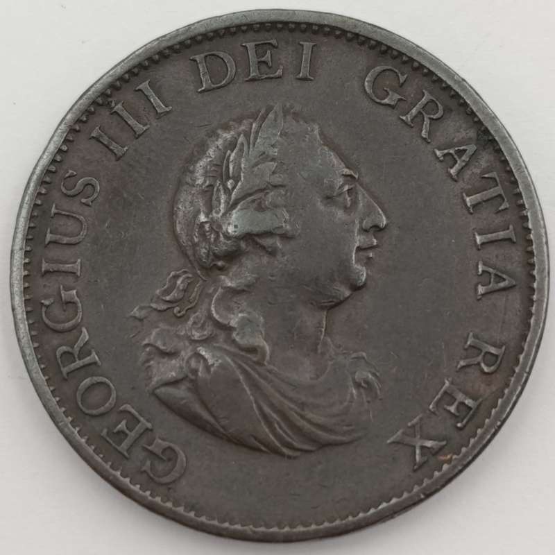 Great Britain 1799 half penny - George 3 - excellent! VF+ coin