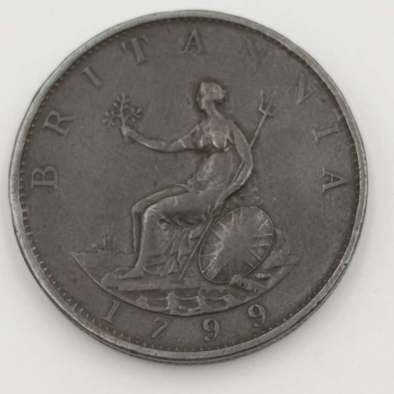 Great Britain 1799 half penny - George 3 - excellent! VF+ coin
