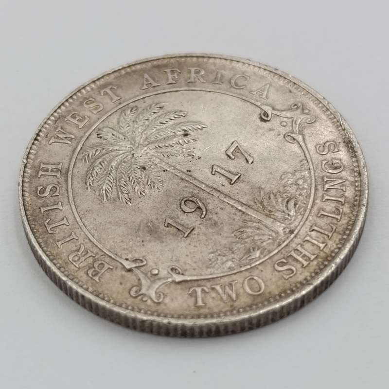 1917 British West Africa Two Shillings with H mintmark XF+