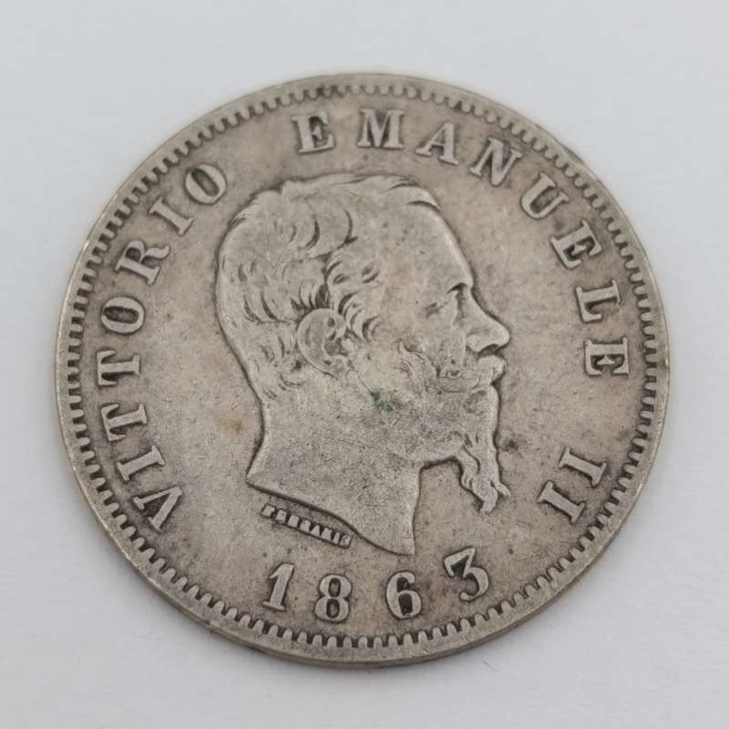 1863 BN Italy silver 1 Lire - vittorio Emanuele II