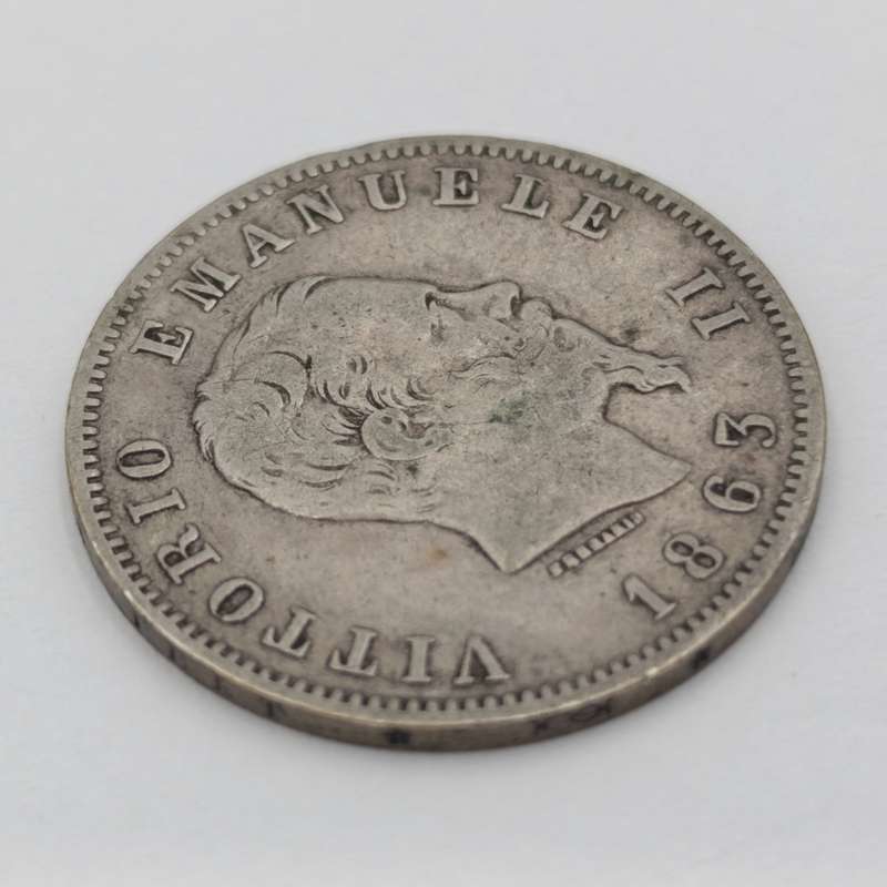 1863 BN Italy silver 1 Lire - vittorio Emanuele II