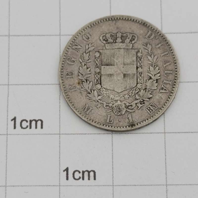 1863 BN Italy silver 1 Lire - vittorio Emanuele II