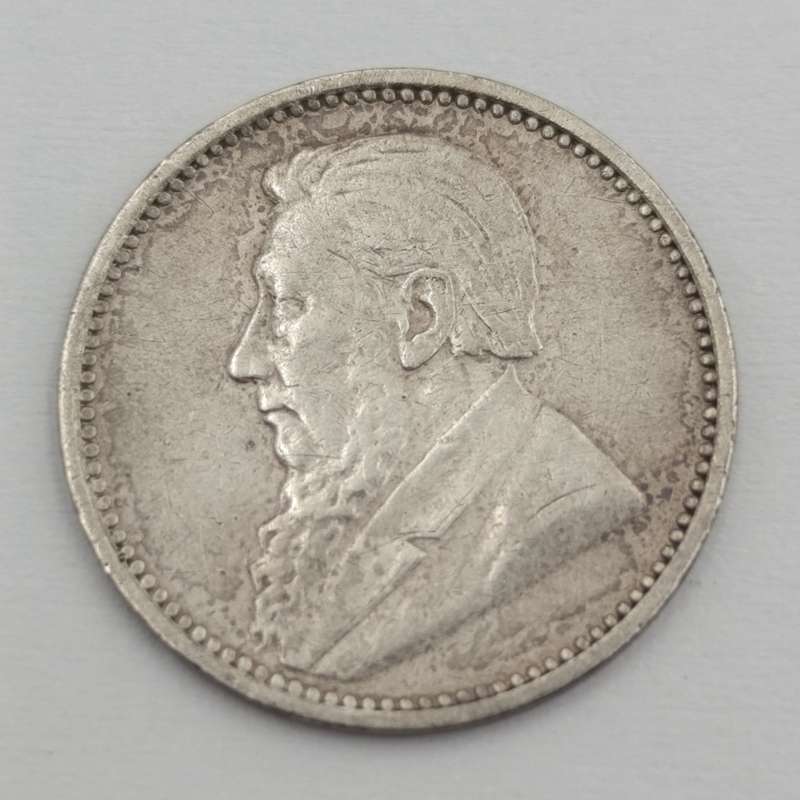 1896 ZAR Kruger silver 3d tickey XF+