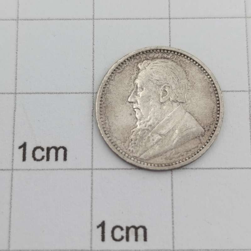 1896 ZAR Kruger silver 3d tickey XF+